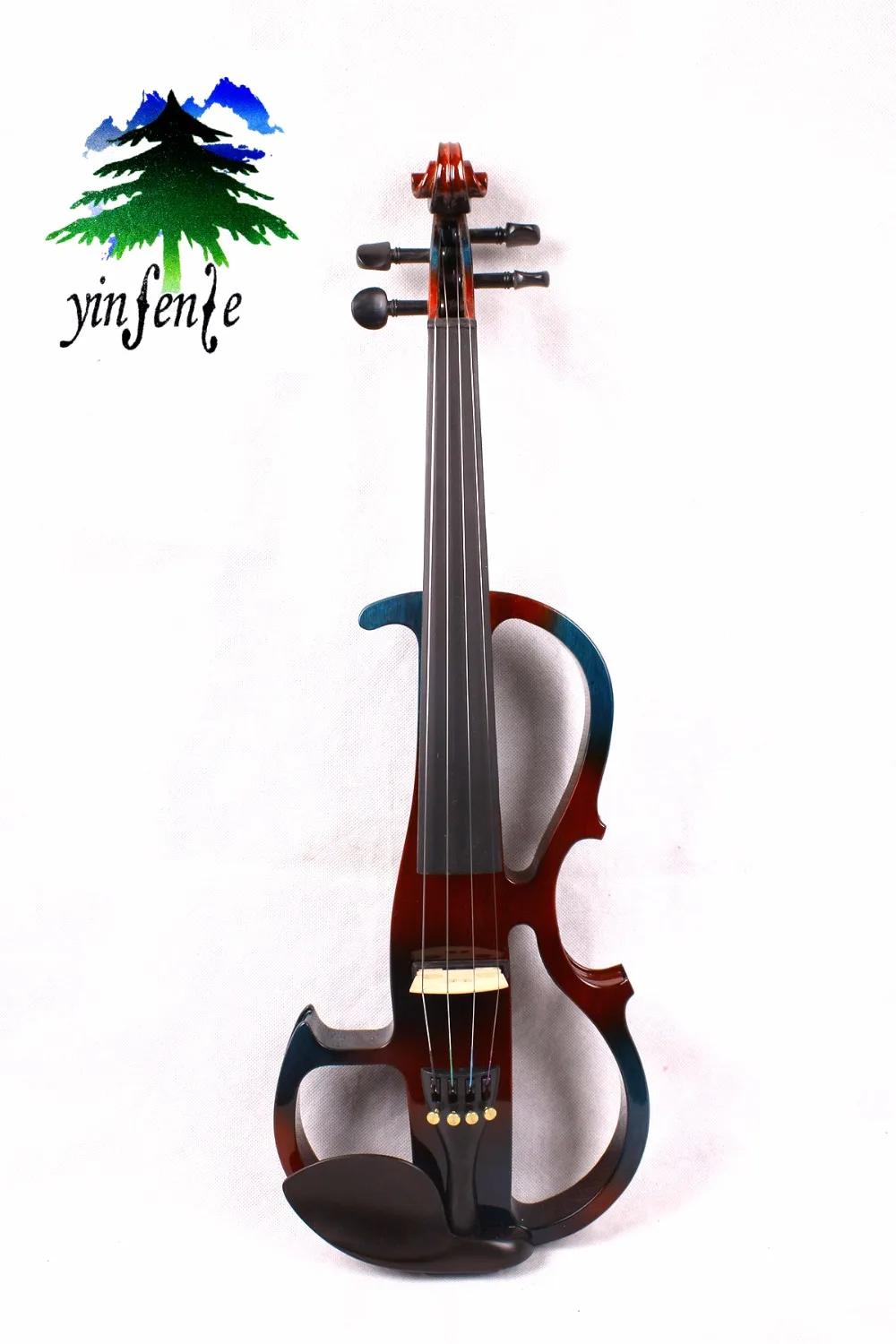 New 4 string 4/4 Electric Violin Flame guitar shape Powerful Sound Big jack #4  mp3