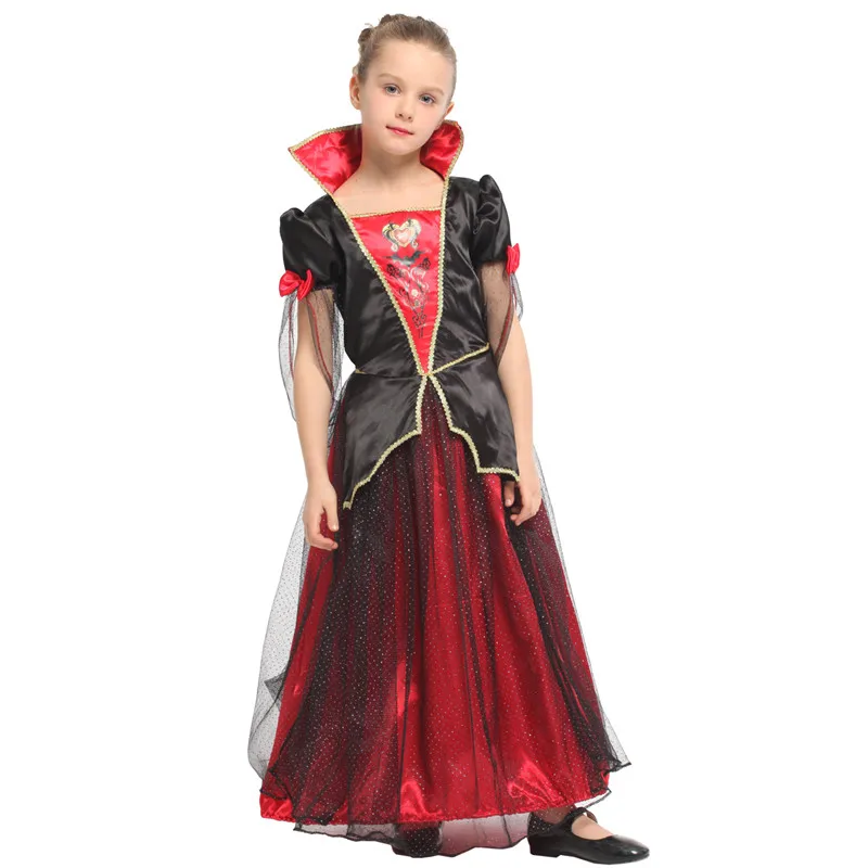 Disfraz de vampiro de Halloween para niños y niñas, disfraz de princesa reina, Carnaval, Purim, mascarada, fiesta de juegos de rol, vestido de noche