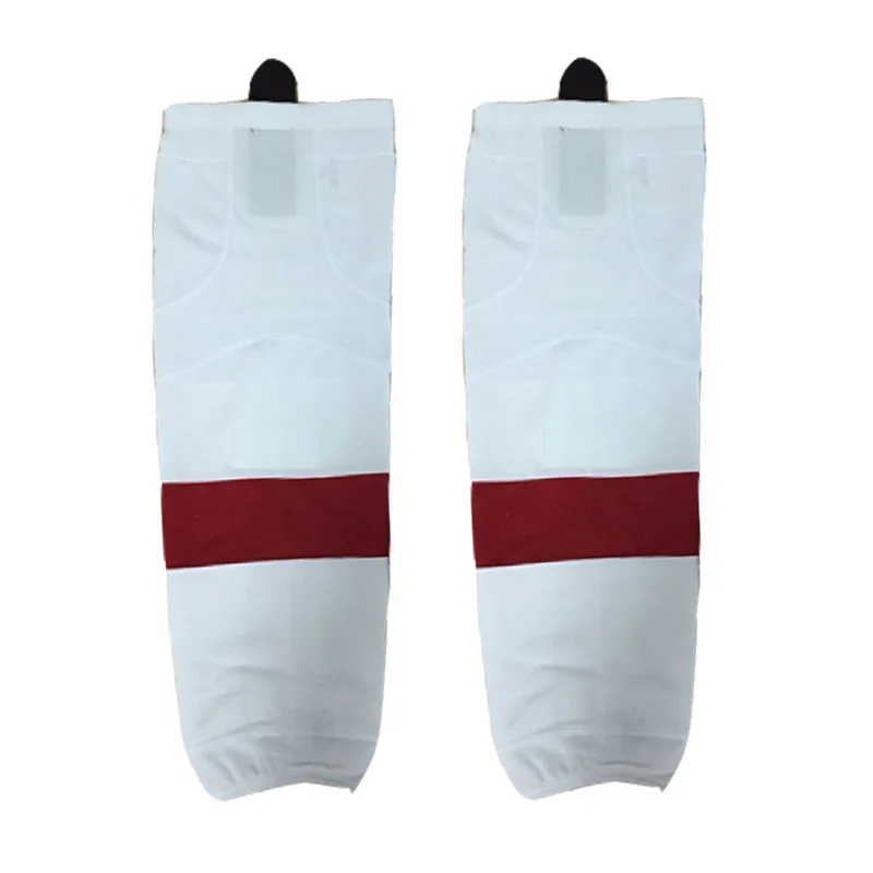 COLDINDOOR 100% Polyester white Ice Hockey Socks Cheap Shin Guards W004