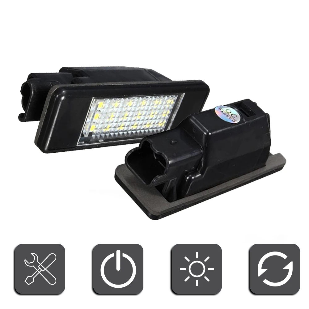 2PCS Car LED License Plate Lights 12V For Peugeot 307 308 407 207 3008 508 For Citroen C4 C5 C3 accessories - view 5