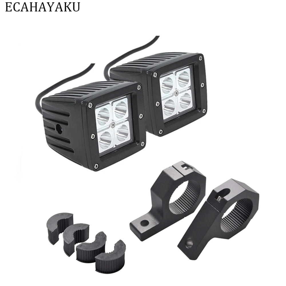 ECAHAYAKU 2Pcs  3 inch Dually Cube LED Work Light 12W 1080lm 6000k 12V Waterproof for Off-road Driving Trucks SUV ATV 4x4 4WD