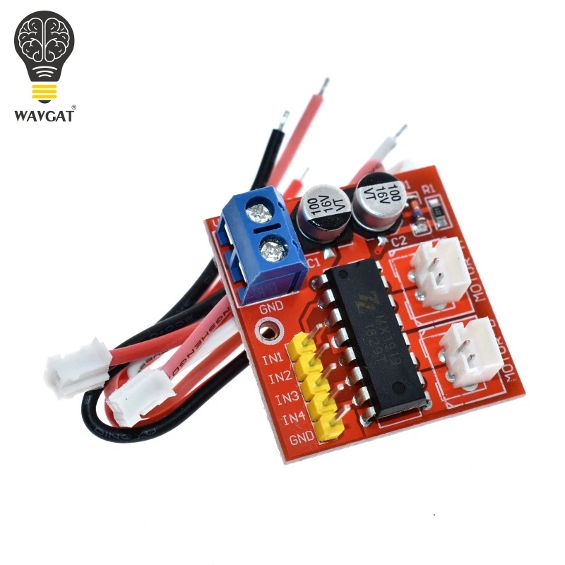 WAVGAT 2.5A Dual bridge brushed DC motor Drive Controller Board Module for Arduino smart car robot Low power consumption MX1919