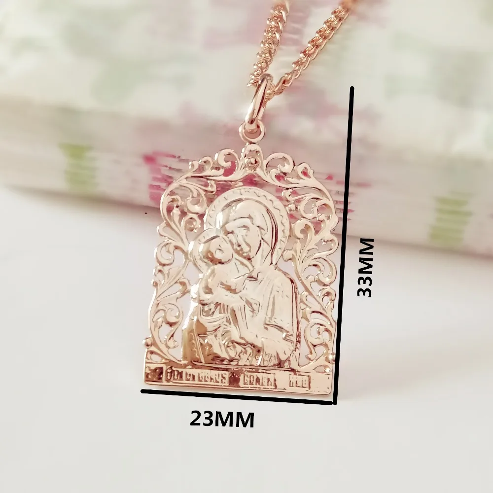 Religious Women Pendants Fashion Jewelry 585 Gold Color New Mother and Son  Pendants Gift