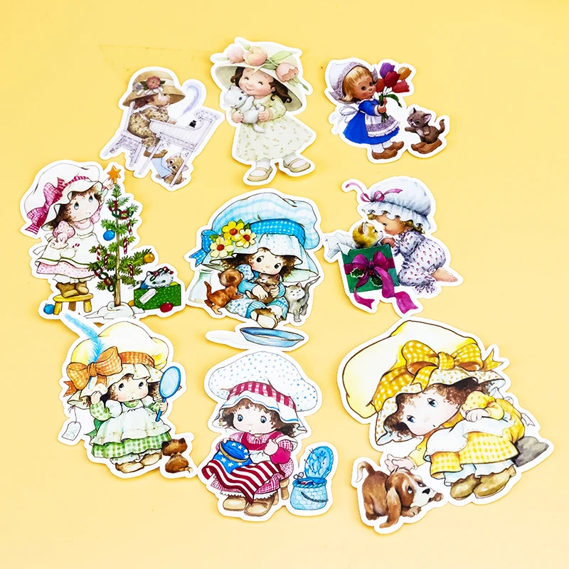 16pcs Creative Cute Self-made cute scrapbooking childbaby Cartoon fairy Paper stickers / Waterproof  stationery  diy stickers
