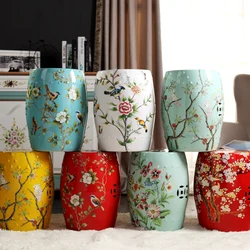 New Chinese Living Room Ceramic Drum stool flower and bird bathroom porcelain ceramic stool