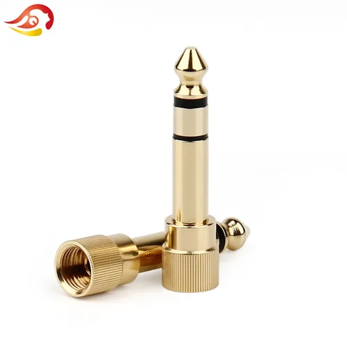 Imagen 2 del producto QYFANG-Adaptador de Audio de 3,5mm, 1/8 "", macho a 6,35mm, 1/4"", hembra, 6,35 a 3,5 Jack, auriculares estéreo, conexión de micrófono, enchufe convertidor