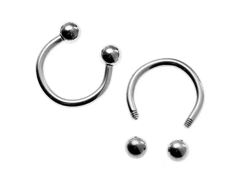 50pcs Body Jewelry -Surgical Steel Ear/Nose/ Lip Labret  Ring Piercing CBR Horseshoes 20g 18g 16g Helix Cartilage Daith Piercing