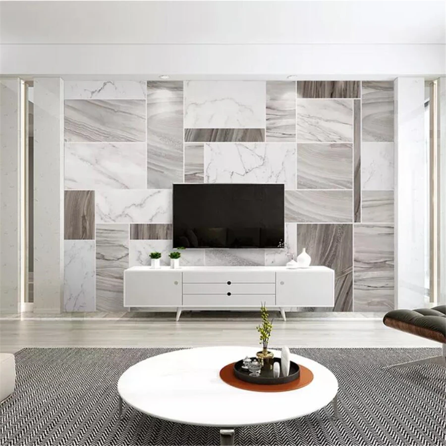 

Custom wallpaper 3d murals Nordic minimalist marble pattern abstract geometric golden TV background wall papers home decor mural