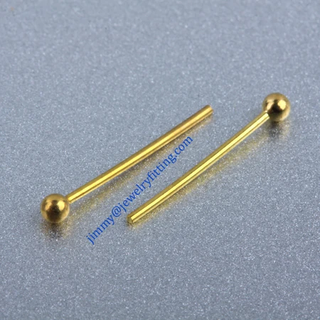 

Jewelry Making findings Raw brass metal Ball head Pins Ball pins wholesale 0.6*14mm with 2mm beads shipping free