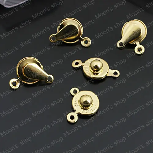 

Wholesale 9mm Gold color Iron Button Clasps Snap Fasteners Diy Common Findings Accessories 50 pieces(JM3823)