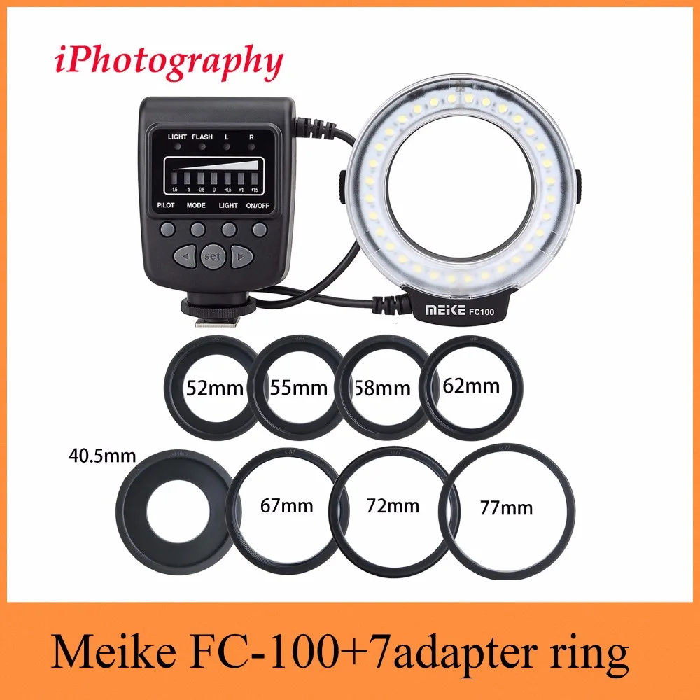 Meike FC-100 FC100 Macro Ring Flash Light for Nikon Canon EOS 650D 600D 60D 7D 550D T4i T3i for Nikon D5300 D7000 D5200 D90 etc