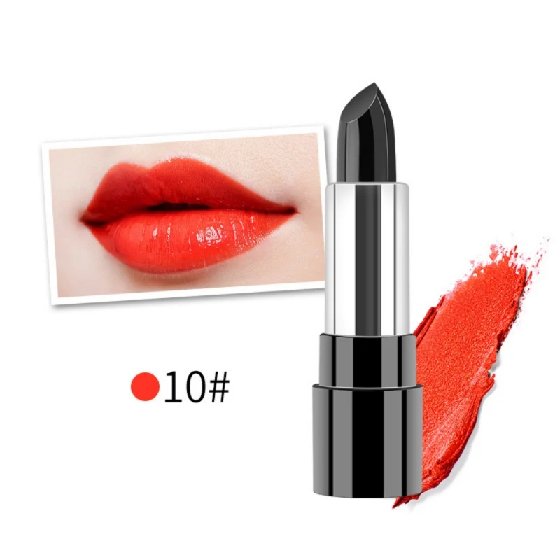 1PC Black Color Changing Red Lipstick Solid Matte Moisturizer Smooth Lips Stick Hydrating Long Lasting Beauty Health Maquiagem