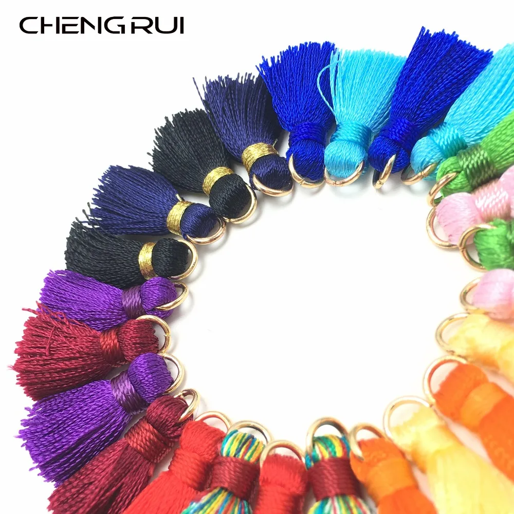 CHENGRUI L09,2cm silk mini tassel,hand made,earring findings,fringe fabric,decorative,10pcs/bag