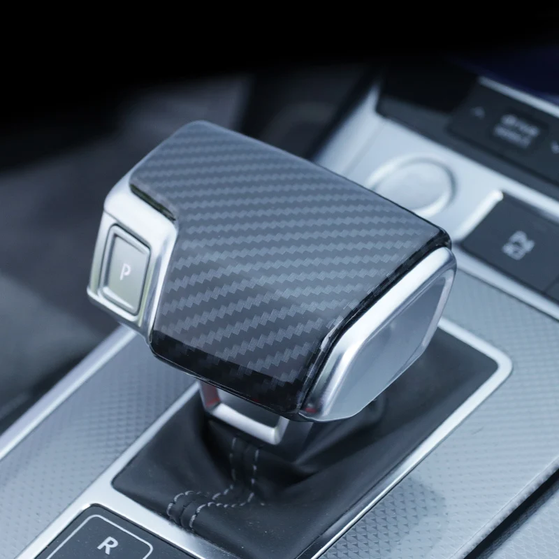 Center Console Gear Shift Knob Head Cover Trim For Audi A6 C8 2019 LHD Carbon Fiber Color Car Interior Accessories