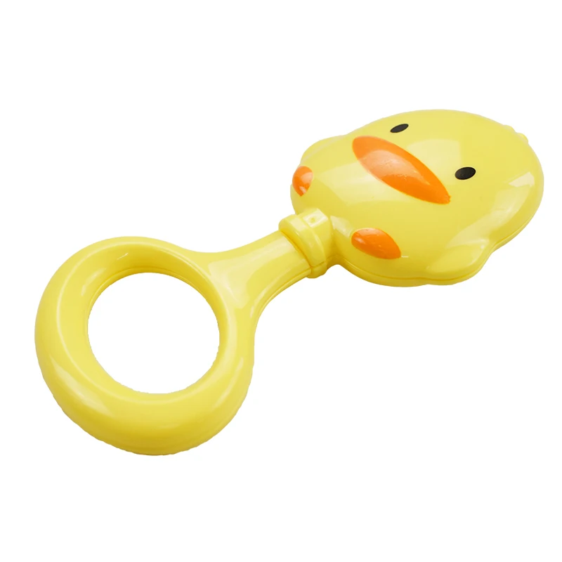 Hochets de lit en forme de petit canard jaune pour bébé de 0 à 12 mois, anneau molaire en plastique, jouets éducatifs pour nouveau-né