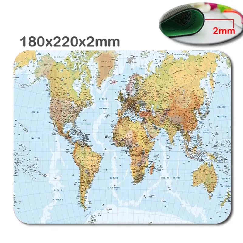 Mapa antigo de borracha para jogos, mouse pad grande e macio, antiderrapante, durável, 220x180x2mm e 250x290x2mm, acessórios para teclados