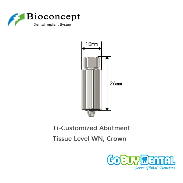 CAD/CAM Ti-Customized Pre-Milled Abutment for Tissue Level WN, crown 800020