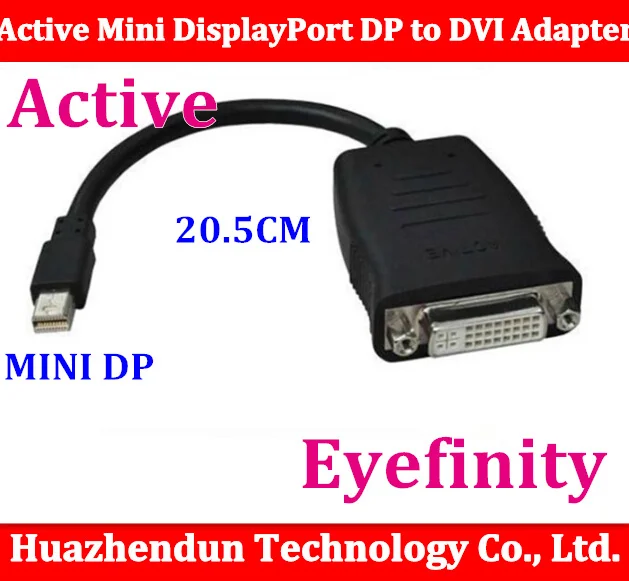 Free shipping Active Mini DisplayPort DP to DVI Single Link Adapter Support ATI Eyefinity 1080 cable use for HD5870 video card