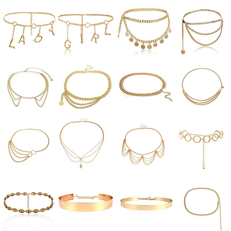 BLA Luxury Women Chain Belts Waistbands All-match Waist Gold Silver Multilayer Long Tassel Chain Belts For Party Jewelry Dress 3