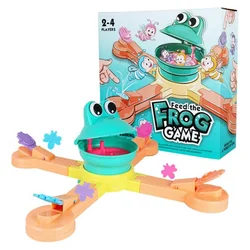 Funny Feeding frogs to eat biscuits, children's manual, educational toys, electric toys Family Party Game