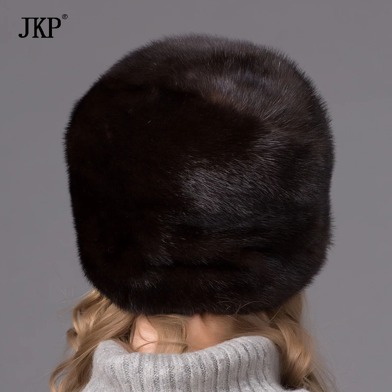 Russian Winter Fur Hat For Women Genuine Mink Fur Cap With Flower Style 2024 New Hot Warm High Quality Elegant Ladies Hat DHY-64