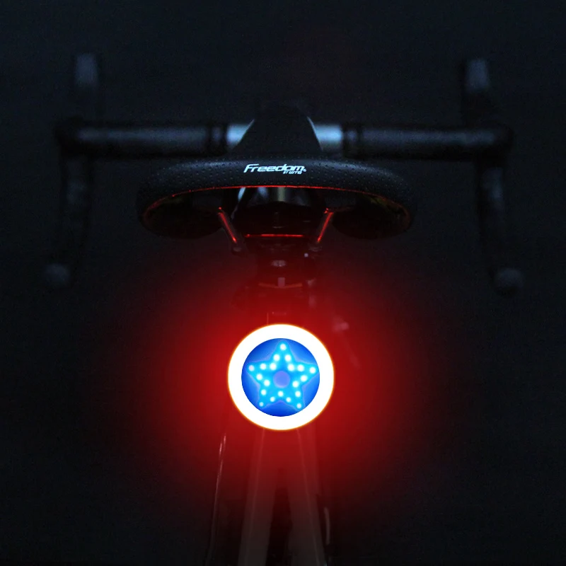 

New Bicycle LED Tail Light Safety Warning Light Night Mountain Bike Rear Light Lamp Usb Charging bike Creative taill