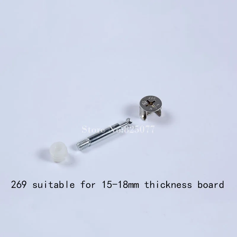 20 Sets Furniture Side Connecting Cam Fitting with Dowel and Pre-inserted Nut KF724