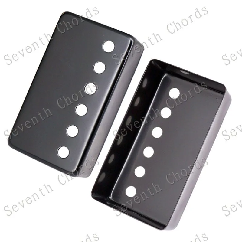Ein Set mit 2 Stück Messing-Humbucker-Abdeckungen mit 6 Löchern und 6 Saiten für E-Gitarren-Zubehör, in drei Farben. – Detail 4