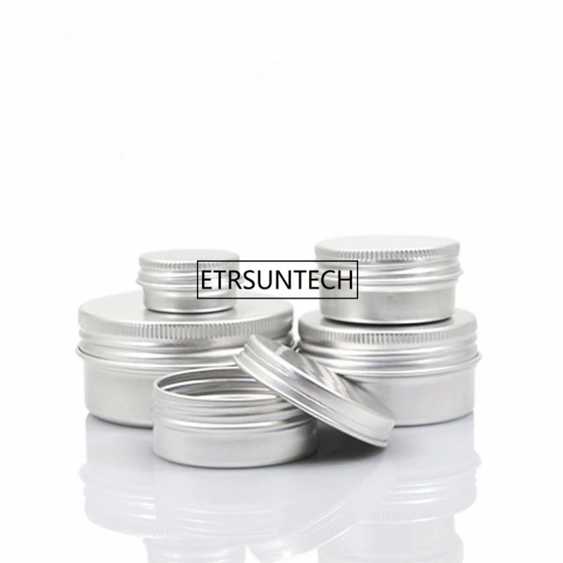 

100pcs 5g 10g 15g 30g 40g 50g 60g Aluminum Tin Jars Metal 50ml Empty Cosmetic Face Care Eye Cream Lip Balm Gloss Packaging