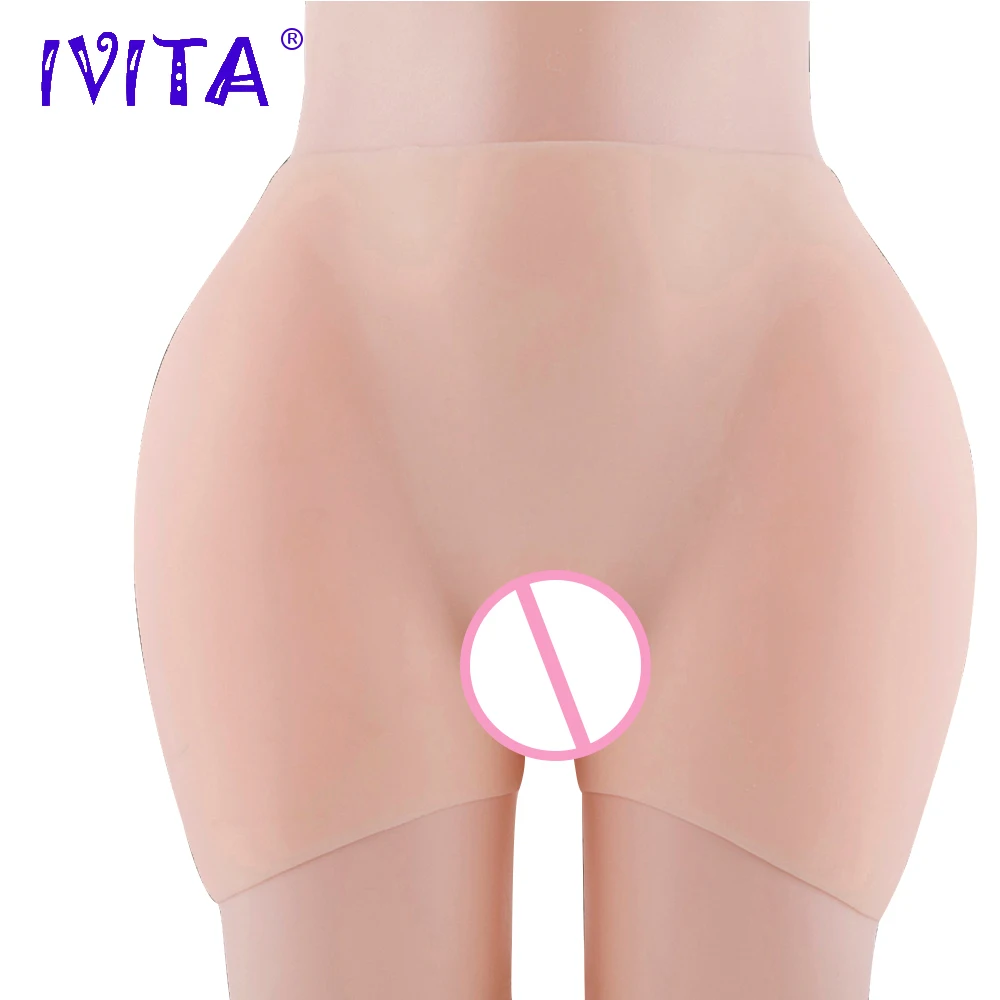 IVITA Fashion Fake Silicone Vagina Hip Enhancer Shorts Panties for Crossdresser Shemale Transgender Drag Queen Shemale Panty