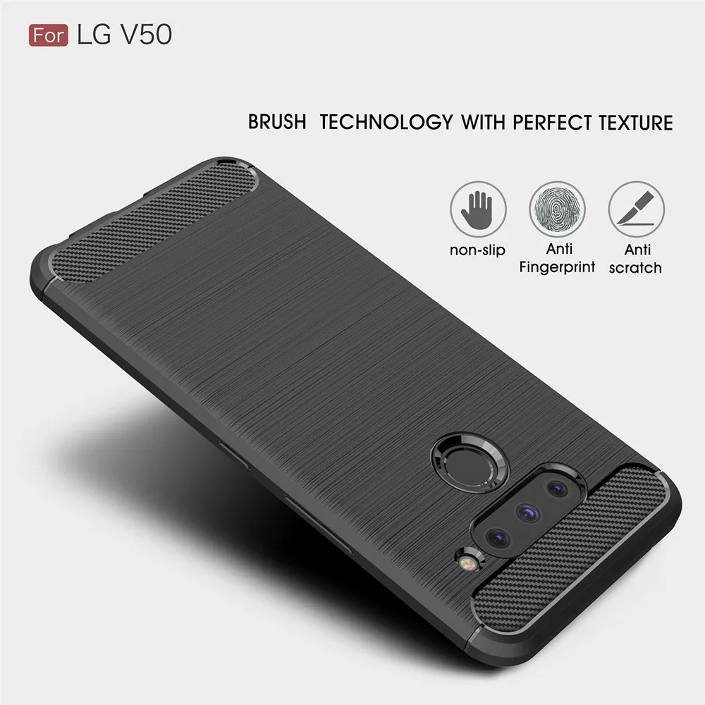 For LG V50 ThinQ 5G Case 6.4 inch Luxury Full Soft TPU Silicone Cover ShockProof Case For LG V50 V 50 ThinQ LGV50 Phone Cases