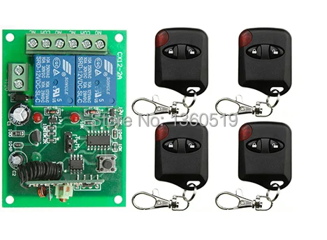 

Hot Sales DC 12V 10A 2CH 315MHz/433MHZ Wireless RF Remote Control Switch teleswitch 4* cat eye Transmitter+ 1*Receiver