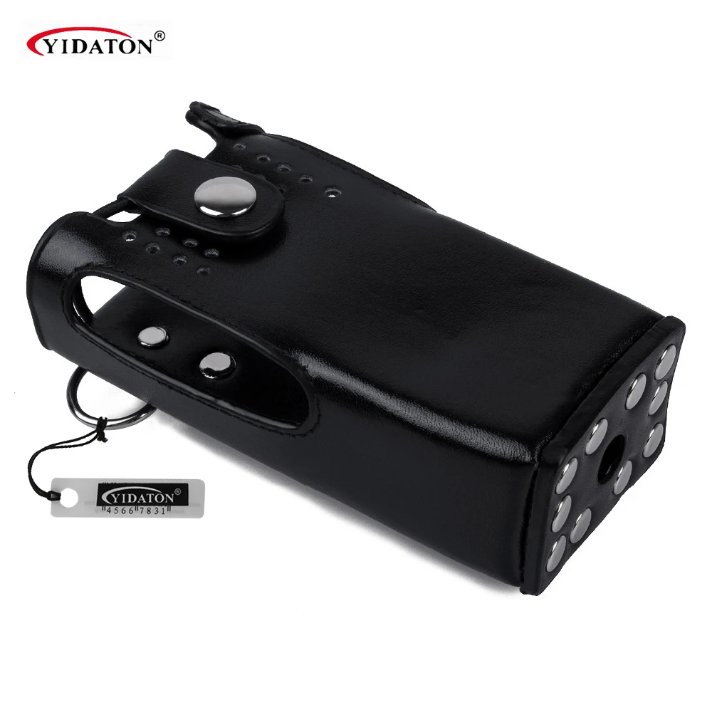 YIDATON New Hard Leather Carring Case Holder With Belt Clip And Strap For Motorola GP328 GP340 GP360 GP380 Walkie Talkie