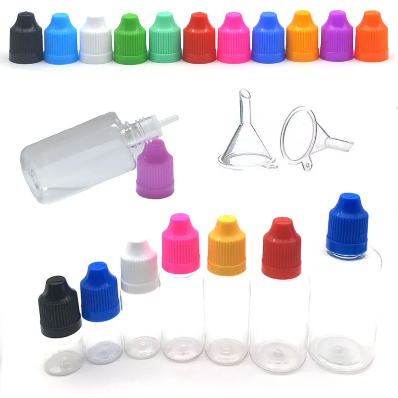 5pcs 3/5/10/15/20/30/50/100 PET Plastic Bottle Empty Liquid Dropper Square Bottle With Child Proof Cap Free Shipping