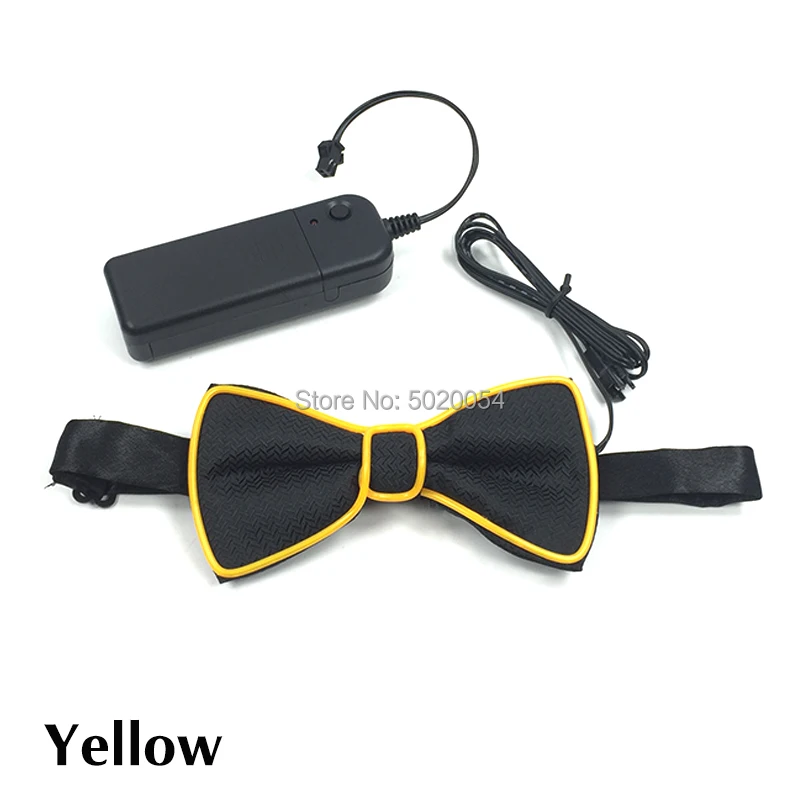 Gorąco sprzedająca się migająca muszka LED Light Up EL Glowing Necktie Bowtie Cravat For Dance DJ Sexy Club Costumes Akcesoria