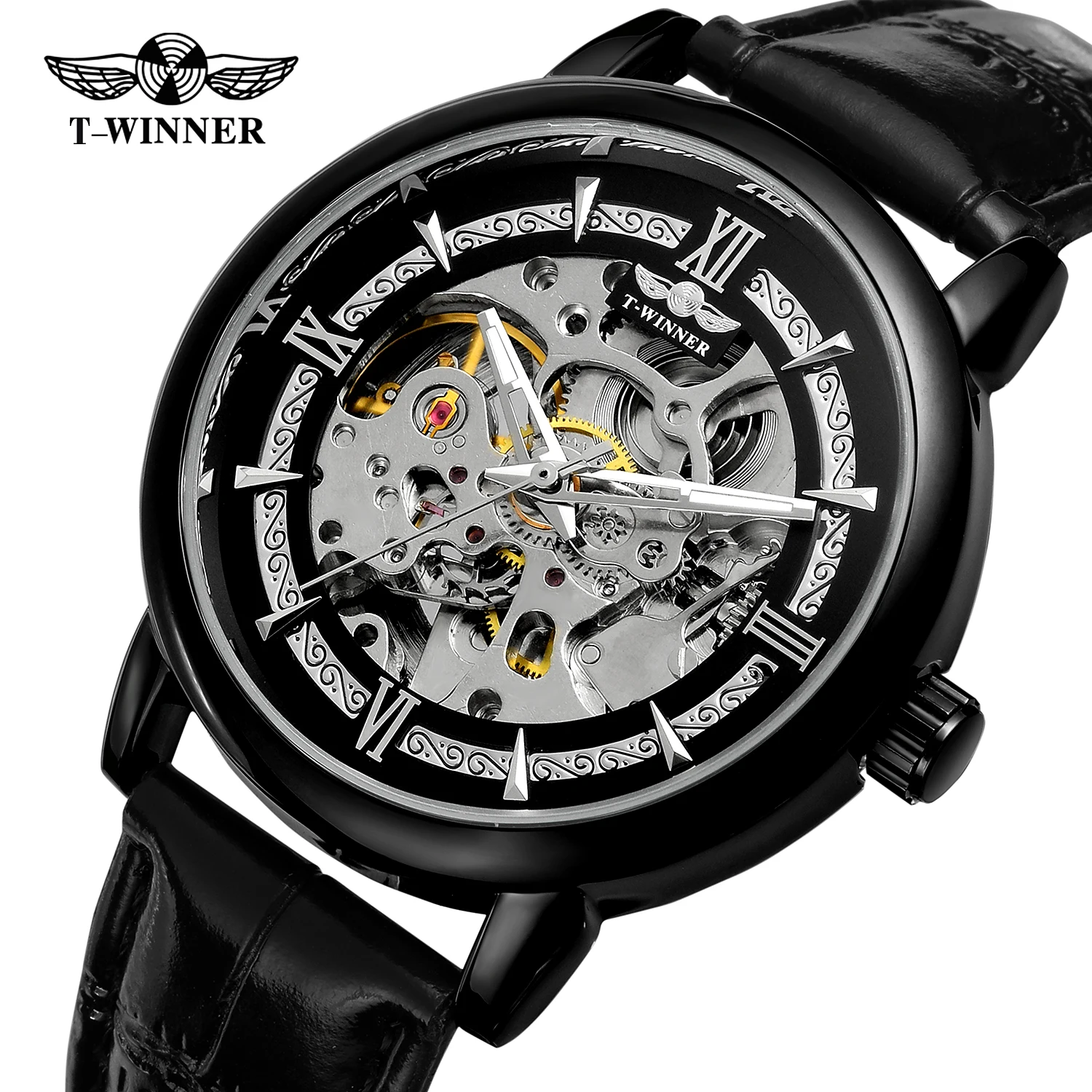 2019 Winner Top Brand Transparent 3d Gear Movement Mens Business Luxury Desing Mechanical Automatic Wrist Watches Skeleton Clock