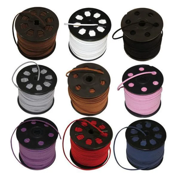 

100m leather cord mixed color fermoirs bijoux black satin cord Faux Flat Suede velvet Lace Jewelry DIY waxed thread for bracelet