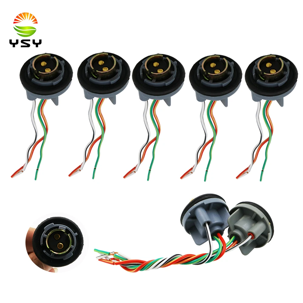 YSY 30PCS 1157 BAY15D Turn Light Brake Bulb Socket Connector Wire Harness Plug For LED Bulbs