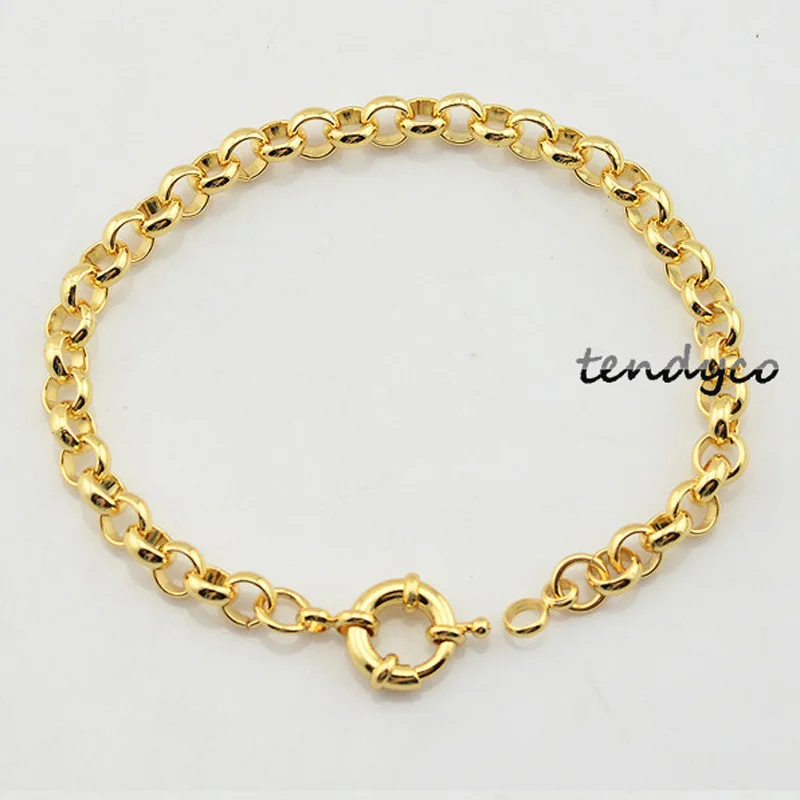 6mm Men\'s Female Set Jewelry Unisex Yellow Gold Color Link Rolo Necklace Bracelet Set Chain