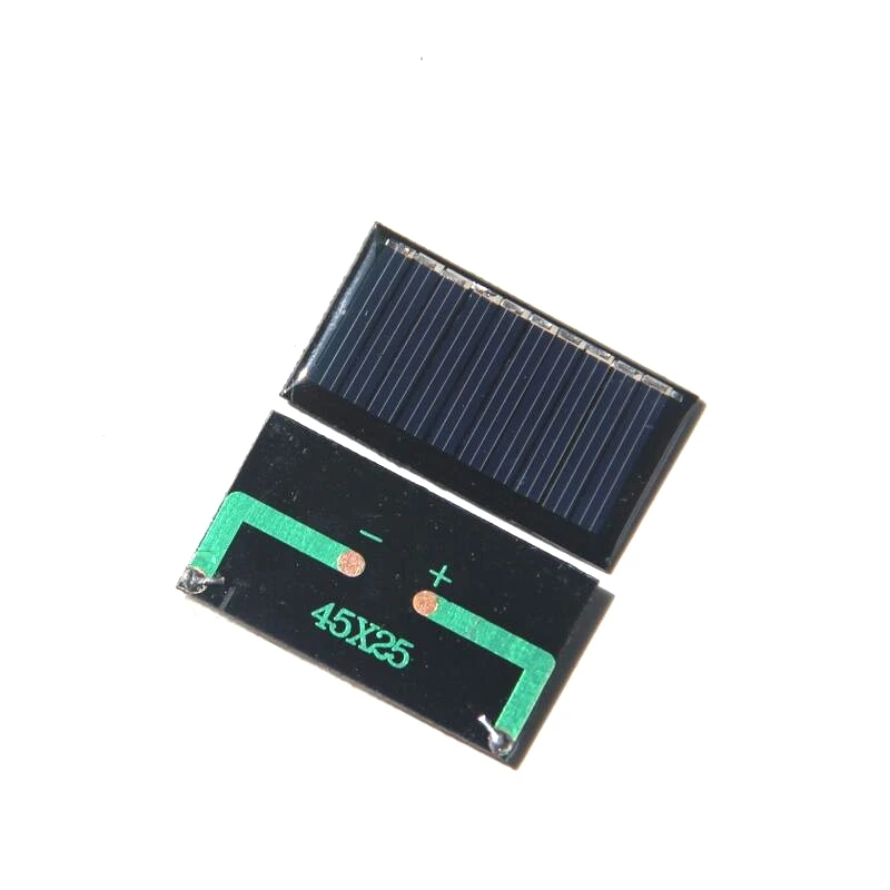 

BUHESHUI 5V 25MA Mini Solar Cell Module DIY Polycrystalline Solar Panel Toy Charger LED Education Study Epoxy 45*25MM 100pcs