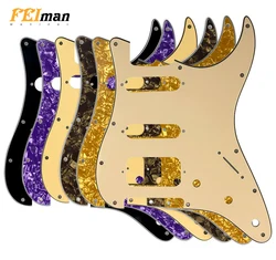 Feiman guitarra acessórios 11 parafuso buraco pickguard para fender streua/mexicano padrão st hss guitarra placa de risco