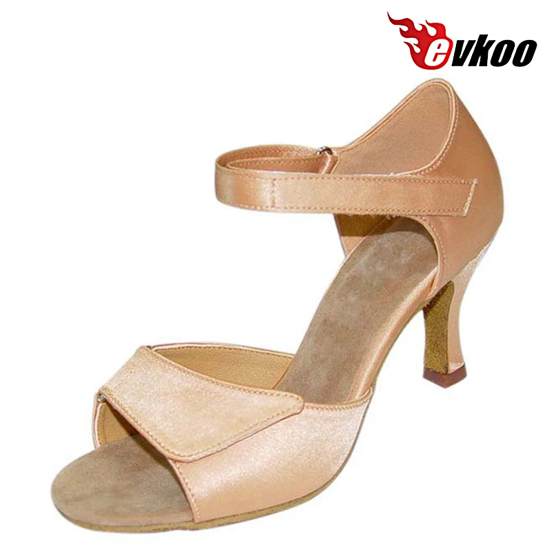 Evkoodance Customize Hot Sale Woman Latin Salsa 7cm Heel Height Dance Shoes Professional Handmade Shoes Porpurle Style Evkoo-208