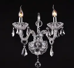 Luxury top K9 transparent clear /cognic Crystal Wall Lamp Candle Led E14 Bulbs double/three head beside bed room light
