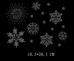 2 pz/lotto del Fiocco di Neve di strass di ferro sui trasferimenti designs hot fix strass motif ferro sul applique patch per la camicia