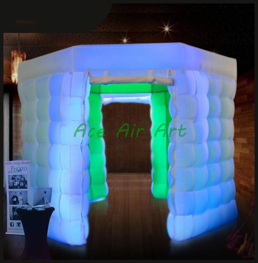 

Festival display advertising inflatable cabinet,octagon style photo booth with 2 doors External Blower for exhibition