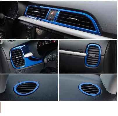 

Stainless Steel Blue / Black Air Outlet Decorated Frame For Kia K2 2017 Z2EA1131