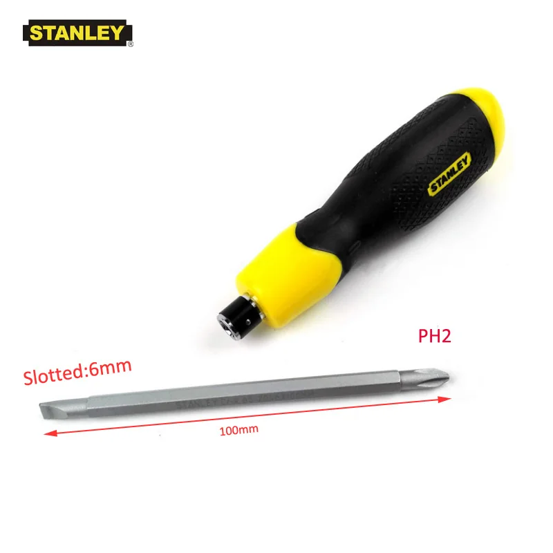 Stanley 2 in 1 double head universal screwdriver phillips and flat driver bit #2 6mm dual end mechanics repair hand tools