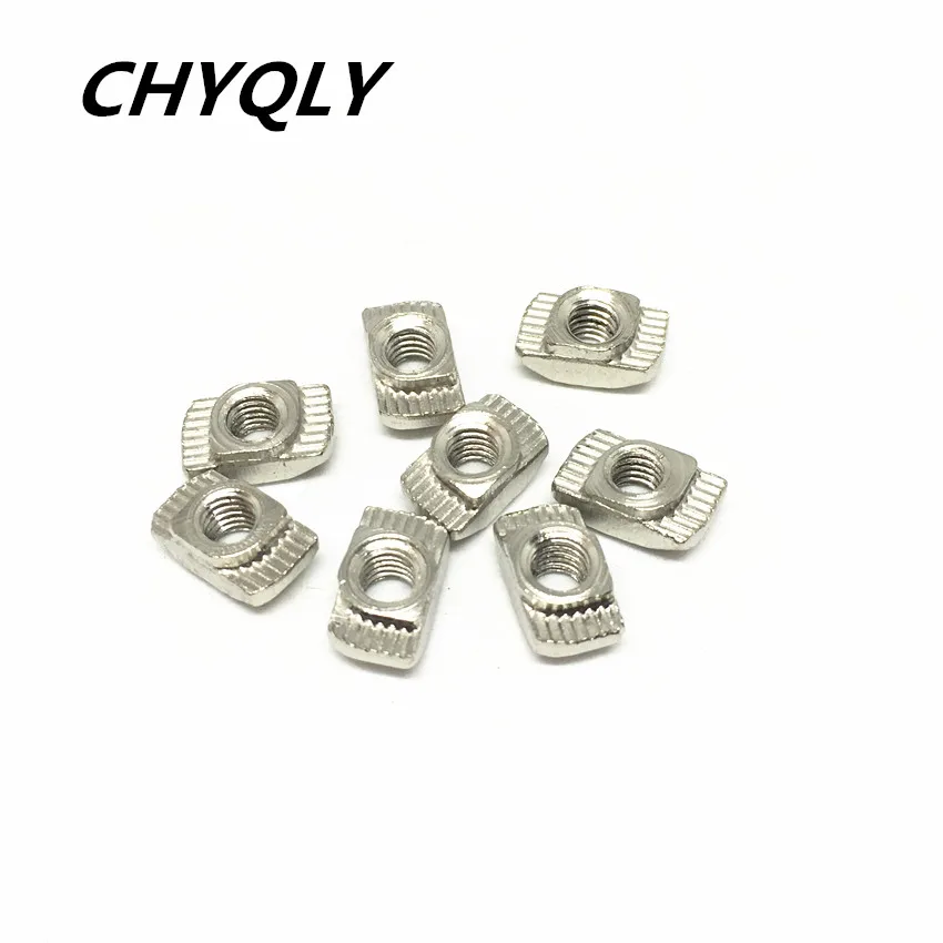 100pcs 20-M3 M4 M5 T Sliding Hammer Nut Nickel Plated Carbon Steel for 2020 Serie Aluminum Profile