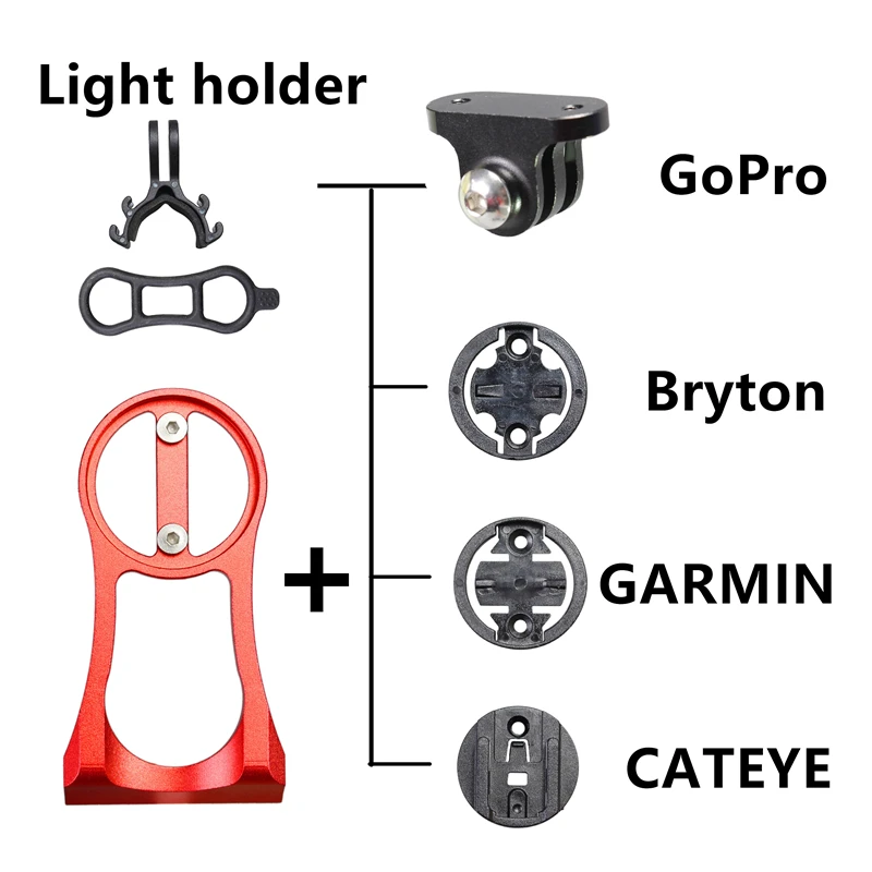 Uchwyt do montażu komputera rowerowego Wspornik reflektora rowerowego Adapter przedłużający kierownicę Wsparcie dla GARMIN GPS Edge dla Gopro