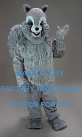 

Forest Animal Theme Cosply Costume Grey Squirrel Mascot Costume Adult Outfit Suit Fancy Dress Cartoon Character Mascotte SW862